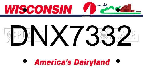 DNX7332 Wisconsin License Plate