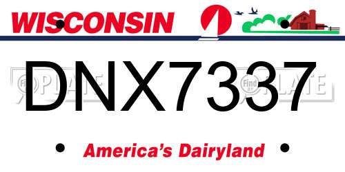 DNX7337 Wisconsin License Plate