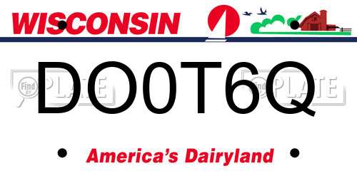 DO0T6Q Wisconsin License Plate