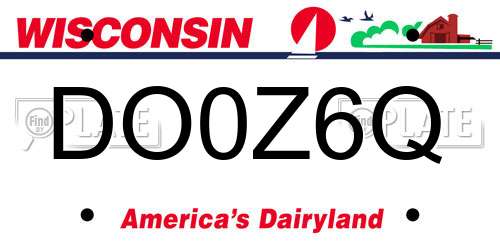 DO0Z6Q Wisconsin License Plate