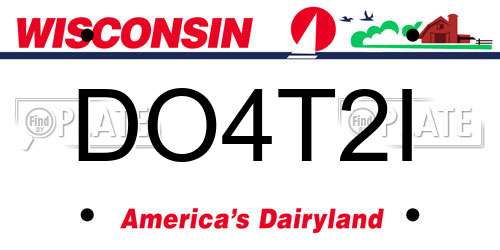 DO4T2I Wisconsin License Plate