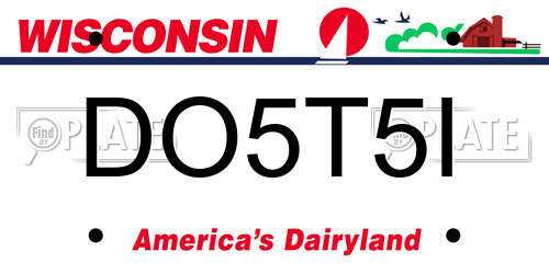 DO5T5I Wisconsin License Plate