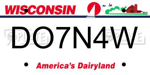 DO7N4W Wisconsin License Plate