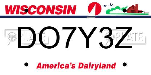 DO7Y3Z Wisconsin License Plate