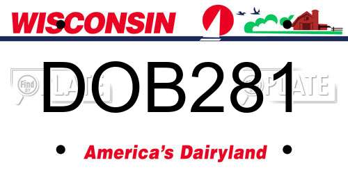 DOB281 Wisconsin License Plate