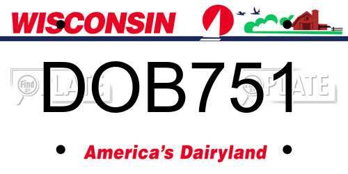 DOB751 Wisconsin License Plate
