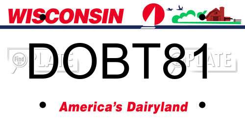 DOBT81 Wisconsin License Plate