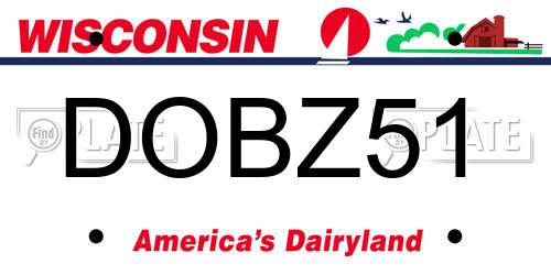 DOBZ51 Wisconsin License Plate