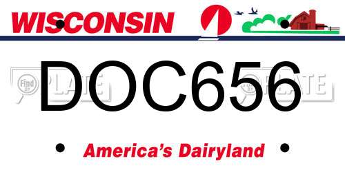DOC656 Wisconsin License Plate