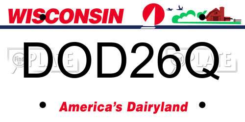 DOD26Q Wisconsin License Plate