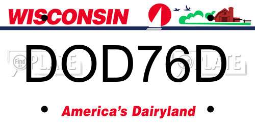 DOD76D Wisconsin License Plate