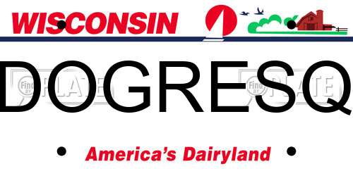DOGRESQ Wisconsin License Plate