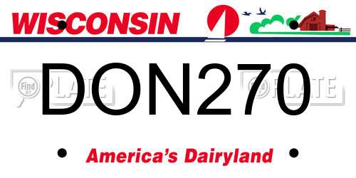 DON270 Wisconsin License Plate