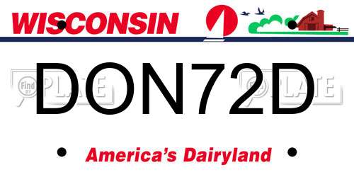 DON72D Wisconsin License Plate