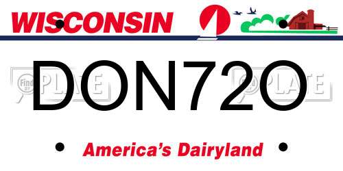 DON72O Wisconsin License Plate