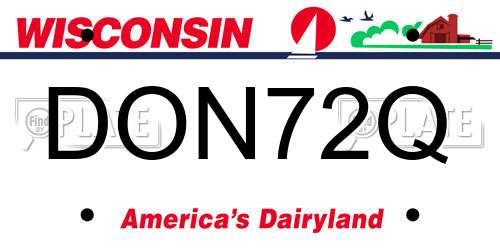 DON72Q Wisconsin License Plate