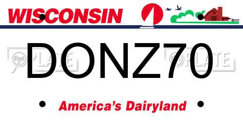 DONZ70 Wisconsin License Plate
