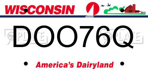 DOO76Q Wisconsin License Plate