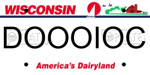 DOOOIOC Wisconsin License Plate