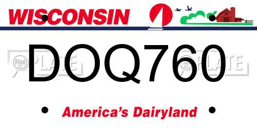 DOQ760 Wisconsin License Plate
