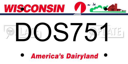 DOS751 Wisconsin License Plate