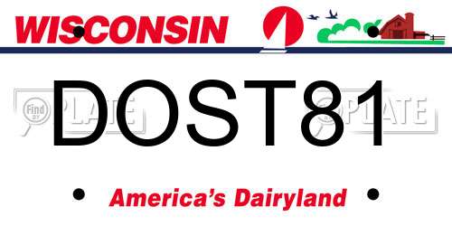 DOST81 Wisconsin License Plate