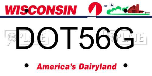 DOT56G Wisconsin License Plate