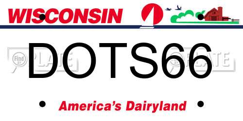 DOTS66 Wisconsin License Plate