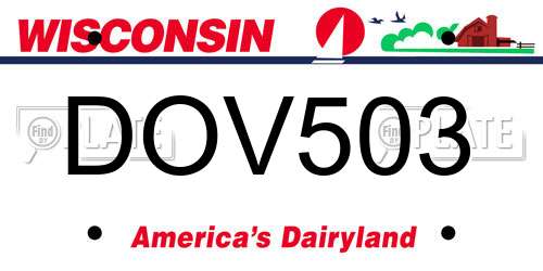 DOV503 Wisconsin License Plate