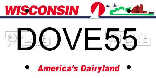 DOVE55 Wisconsin License Plate
