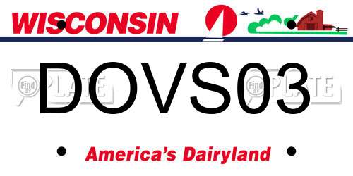 DOVS03 Wisconsin License Plate