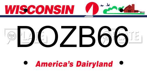 DOZB66 Wisconsin License Plate