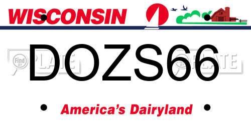 DOZS66 Wisconsin License Plate