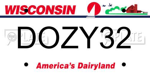DOZY32 Wisconsin License Plate