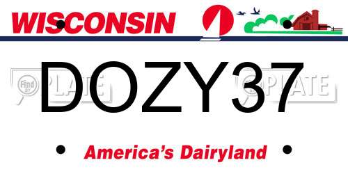 DOZY37 Wisconsin License Plate