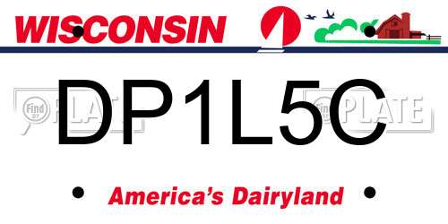DP1L5C Wisconsin License Plate