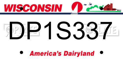 DP1S337 Wisconsin License Plate