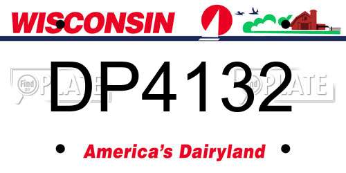 DP4132 Wisconsin License Plate