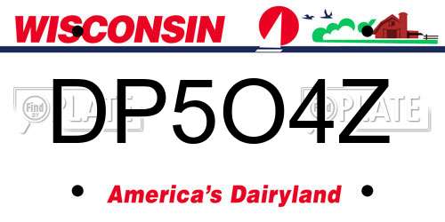 DP5O4Z Wisconsin License Plate