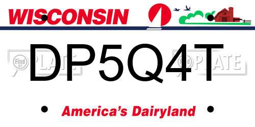 DP5Q4T Wisconsin License Plate