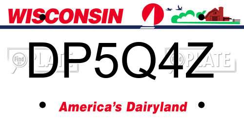 DP5Q4Z Wisconsin License Plate