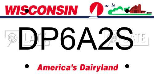 DP6A2S Wisconsin License Plate