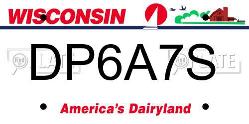 DP6A7S Wisconsin License Plate
