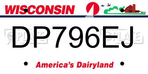 DP796EJ Wisconsin License Plate
