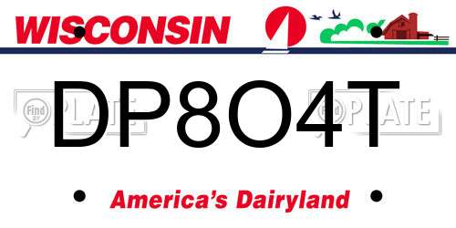 DP8O4T Wisconsin License Plate