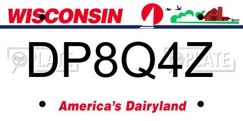 DP8Q4Z Wisconsin License Plate