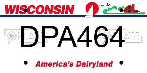DPA464 Wisconsin License Plate