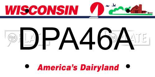 DPA46A Wisconsin License Plate