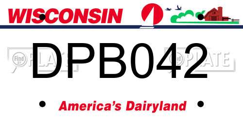 DPB042 Wisconsin License Plate