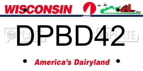 DPBD42 Wisconsin License Plate